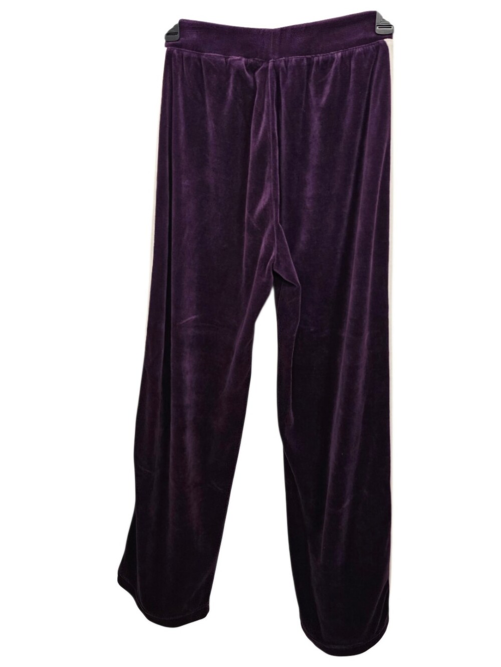 Erika Purple Velour Track Pants with Cream Side Stripes - Picture 4 of 7